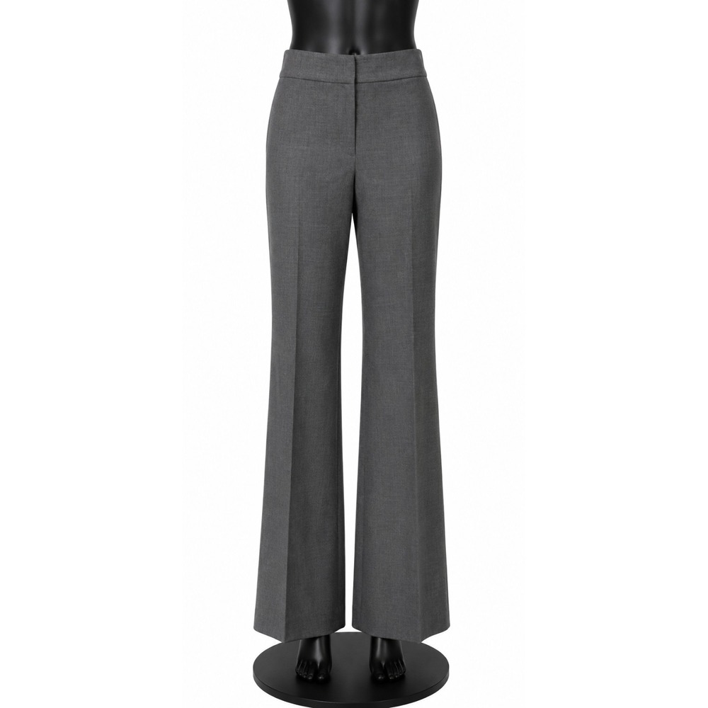 Tahari Womens Dress Pants Size Medium Gray‎ Wool Blend Flared Leg Lined